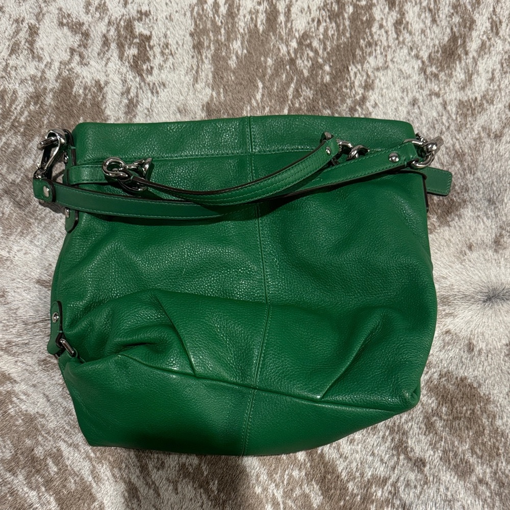 Coach Green Leather Shoulder Bag